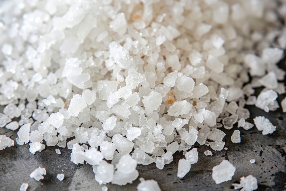 Salt crystal mineral sugar.
