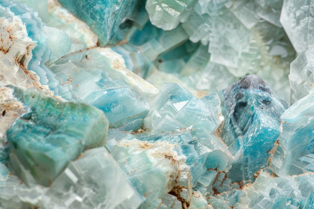 Amazonite turquoise mineral crystal.