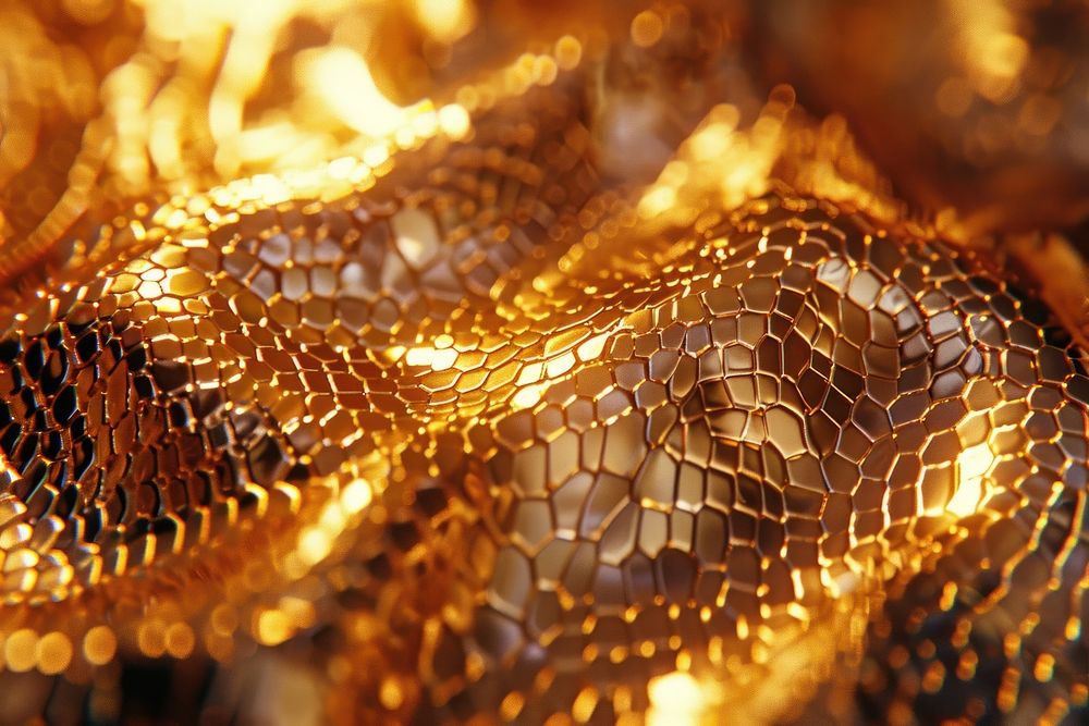 Gold bond honeycomb reptile animal.