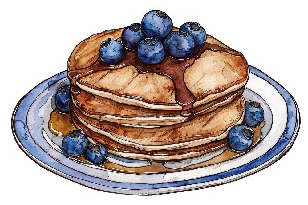 Blueberry pancakes blueberry produce dessert.