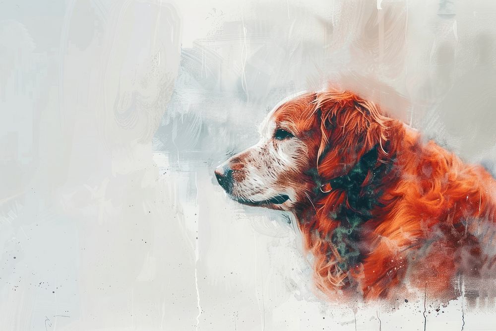 Golden retriever painting animal canine.