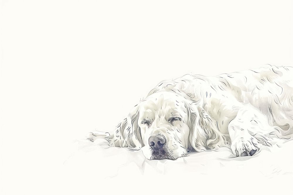 Golden retriever illustrated drawing sketch.