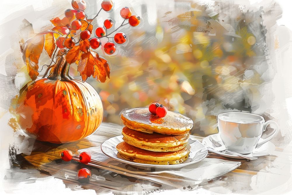 Pumkin pancakes confectionery sweets bread.