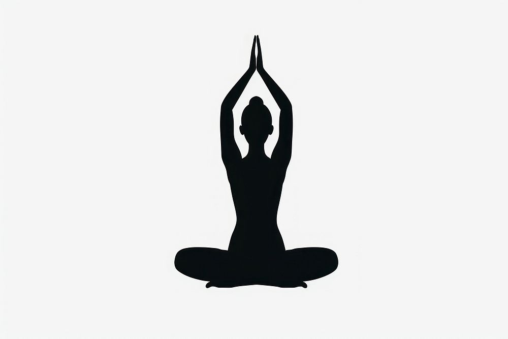 Yoga silhouette yoga exercise.