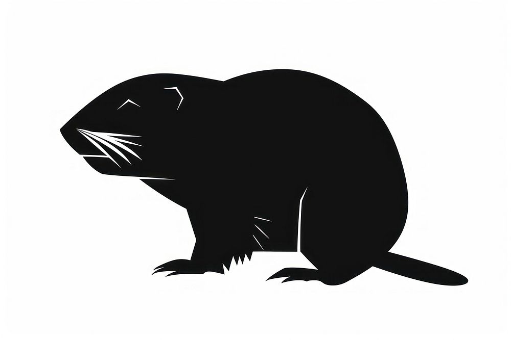 Moutain beaver wildlife stencil animal.