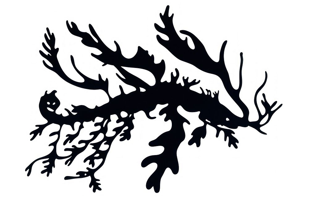 Leafy seadragon silhouette stencil bonfire.