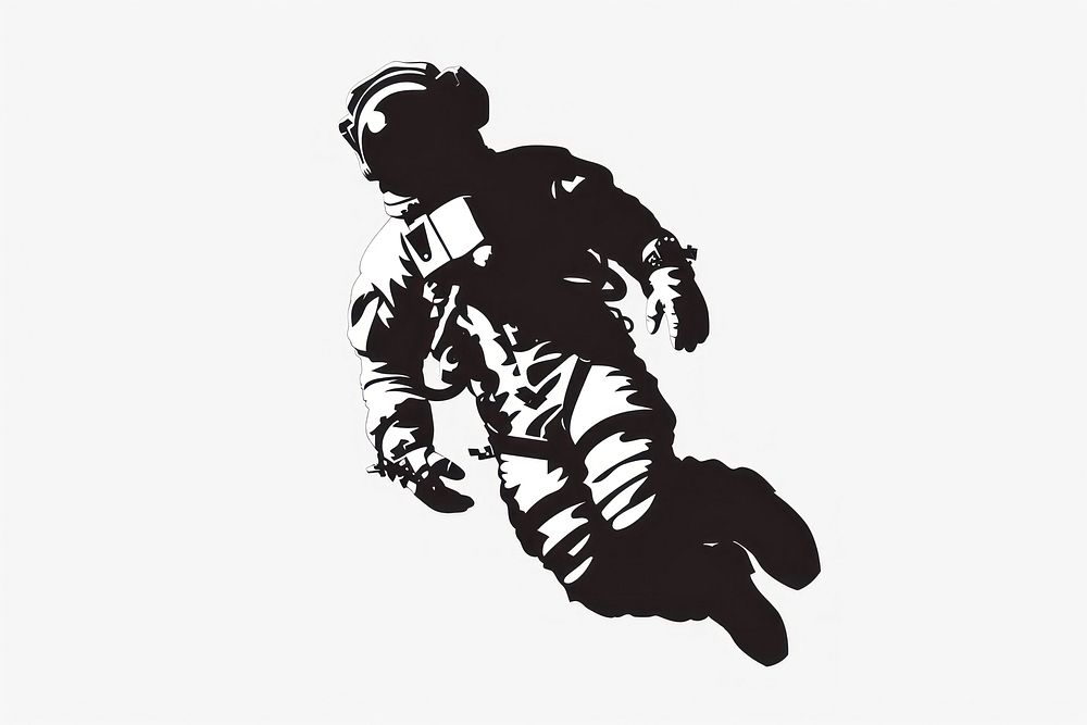 Astronaut silhouette clothing stencil.