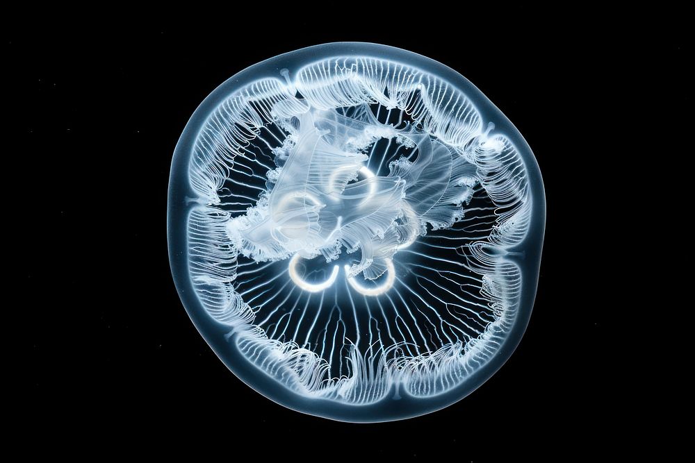 Aurelia labiata moon jellyfish invertebrate animal plate.