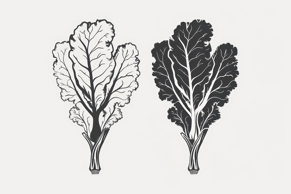Chard vegetable art illustrated.