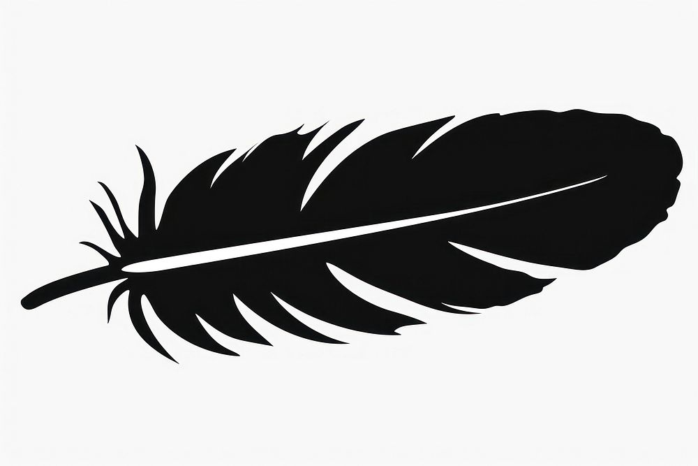 Contour feather silhouette stencil animal.