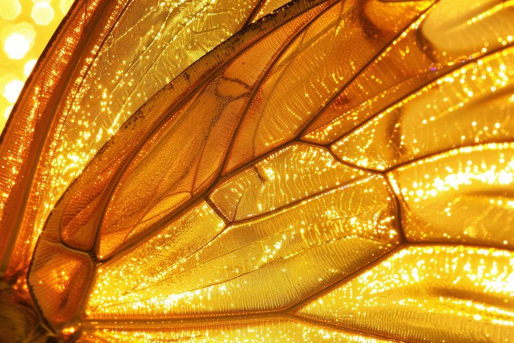 Butterfly wing texture gold chandelier plant.