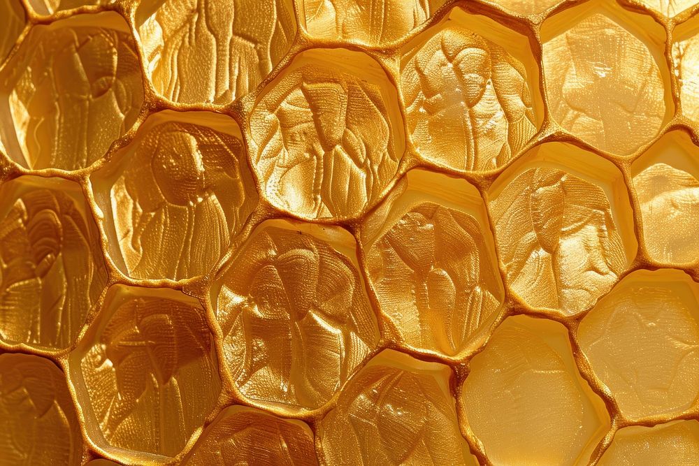 Bee texture gold honeycomb food.