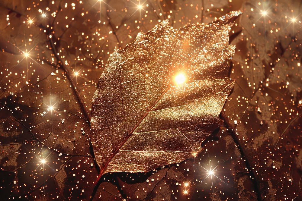 Redbud leaf texture flare light astronomy.
