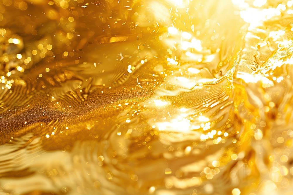 Water wave texture gold chandelier sunlight.