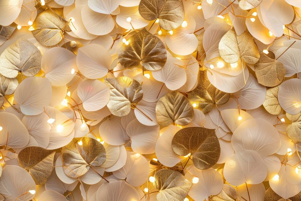 White Birch leaf texture chandelier christmas lighting.
