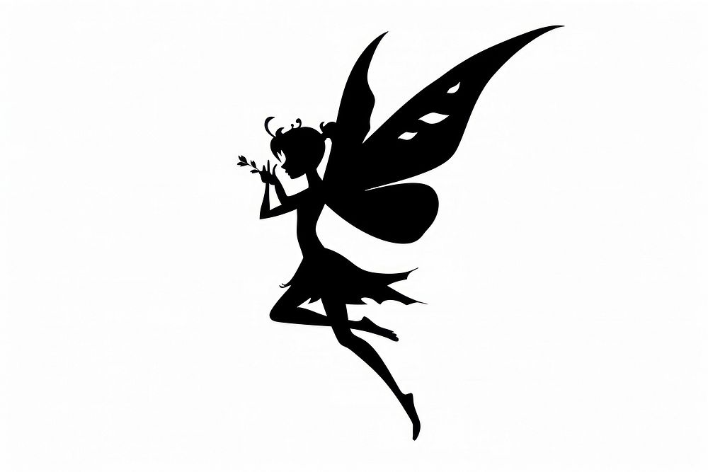 Fairy silhouette invertebrate stencil.