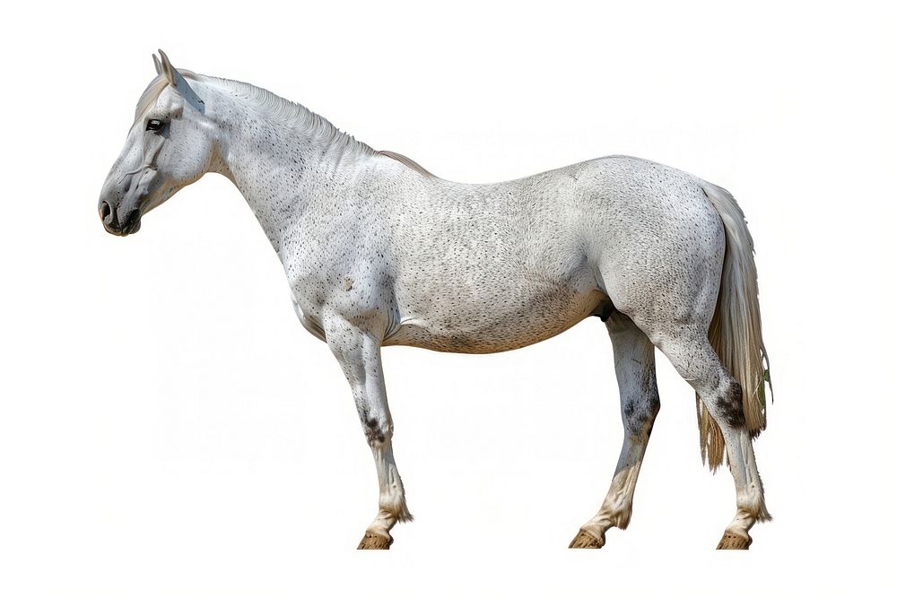 White mongolian horse stallion animal mammal.