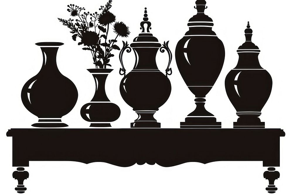 Buffet silhouette urn pottery.