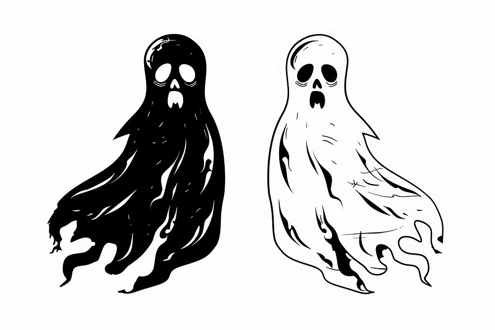 Ghost decoration art illustrated stencil.