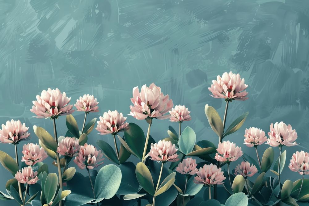 Clover flowers art painting outdoors.