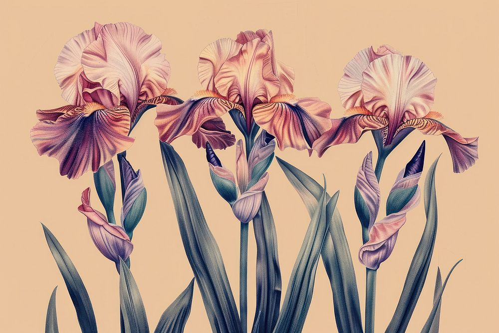 Iris flowers art weaponry blossom.