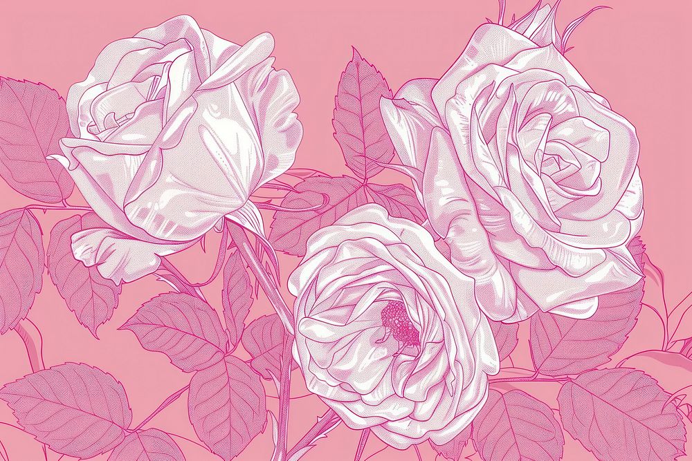 Rose flowers art graphics blossom.
