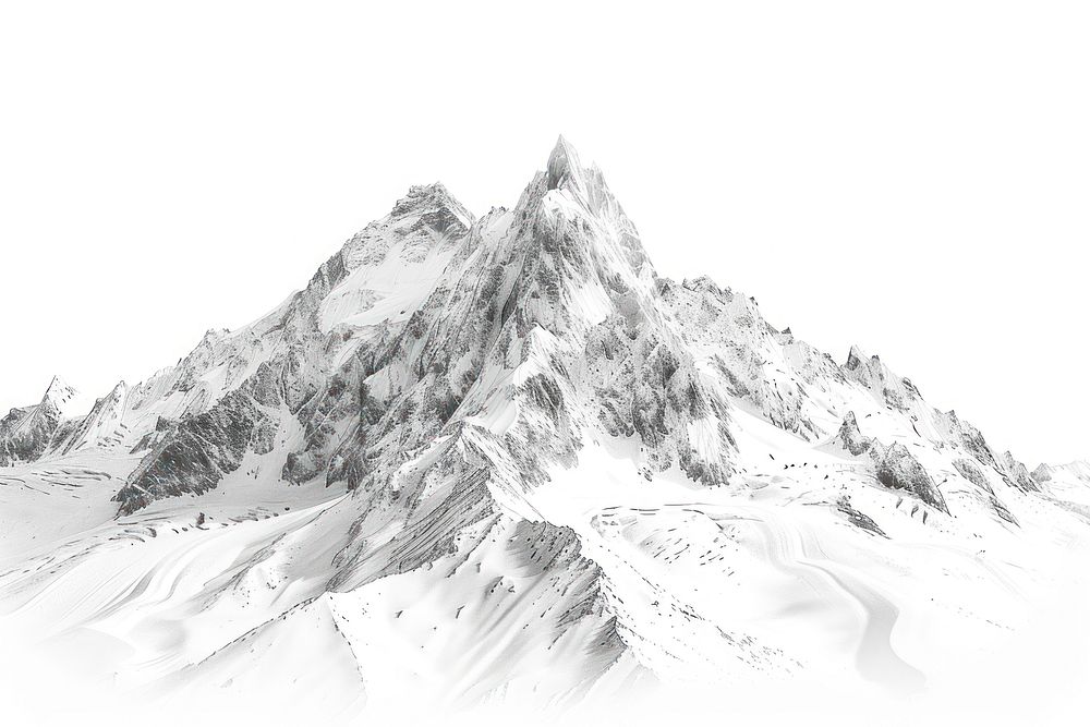 Mont Blanc illustrated mountain outdoors.