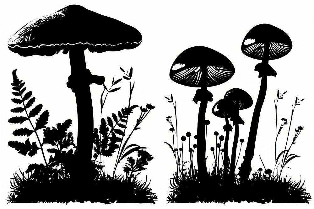 Mushroom silhouette mushroom amanita.