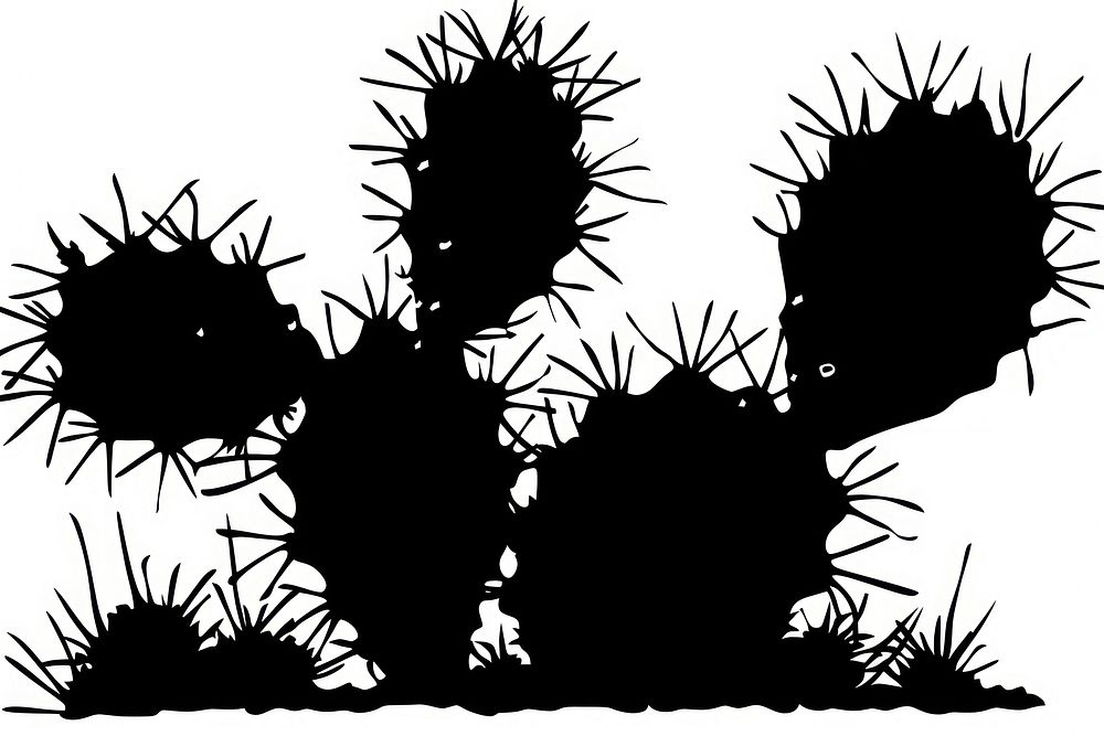Opuntia Cuctus silhouette cactus person.
