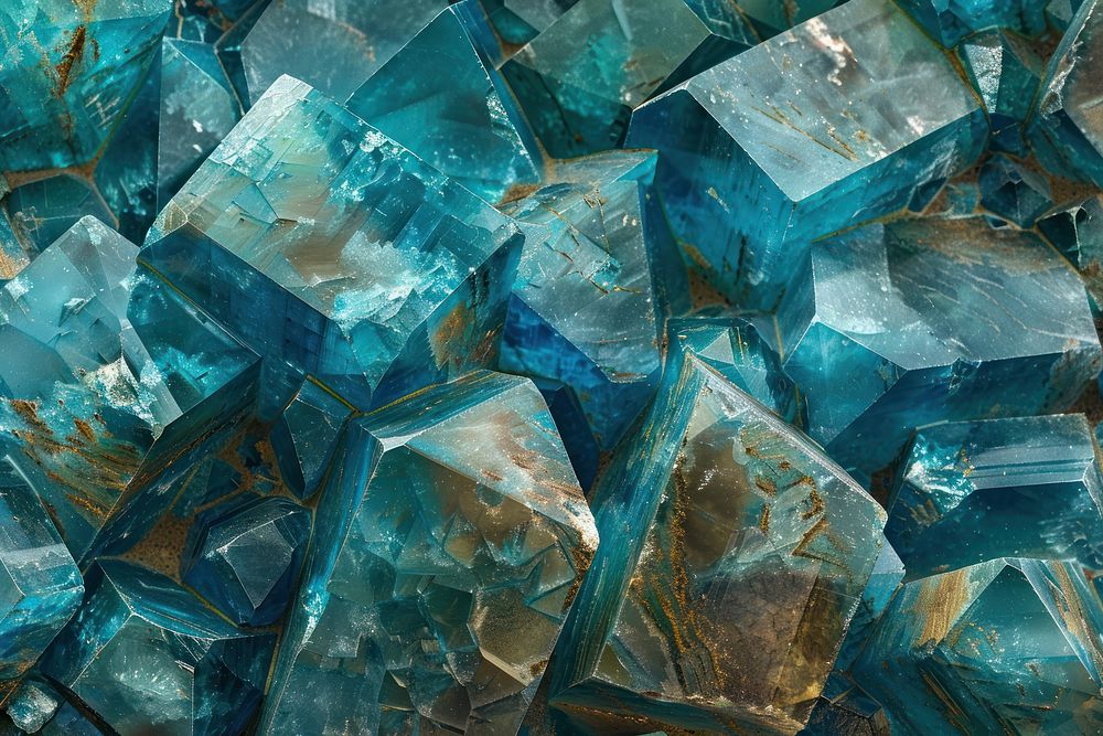 Apatite Gemstone turquoise mineral crystal.