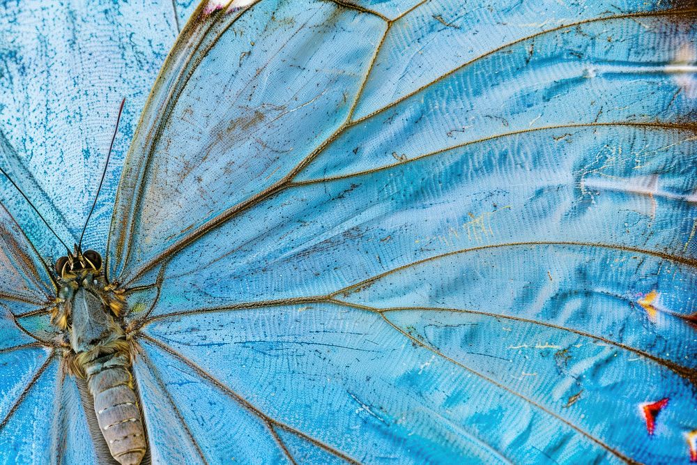 Blue Morpho Butterfly wing butterfly invertebrate animal.