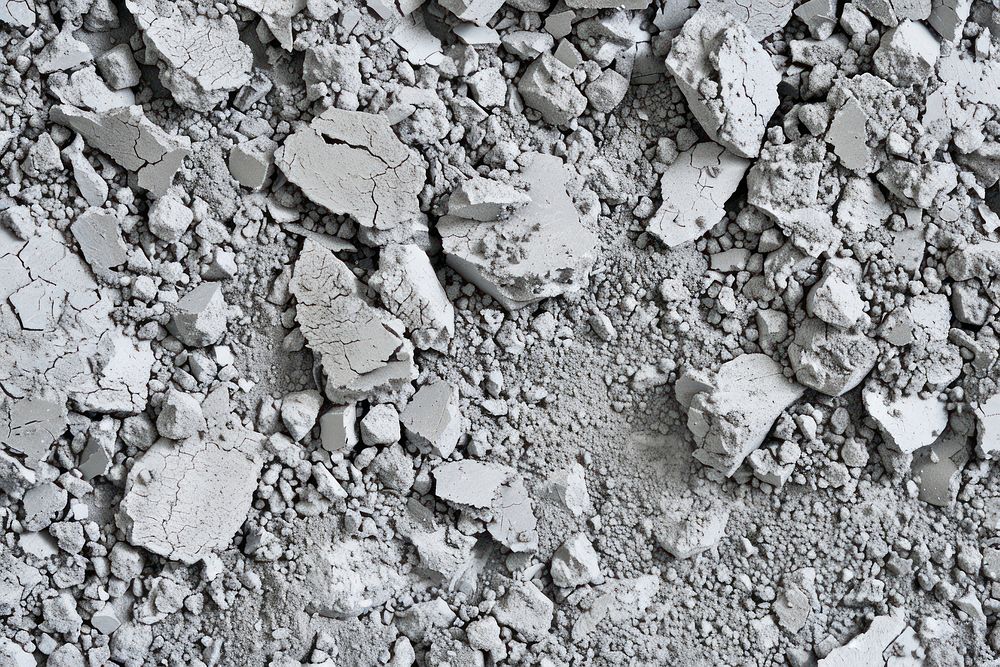 Cement Powder rubble gravel soil.
