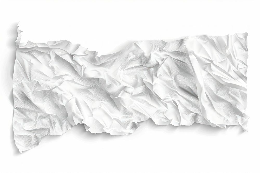 White adhesive strip clothing apparel blanket.