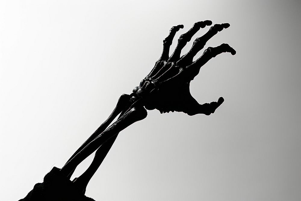 Skeleton hand silhouette electronics clothing.