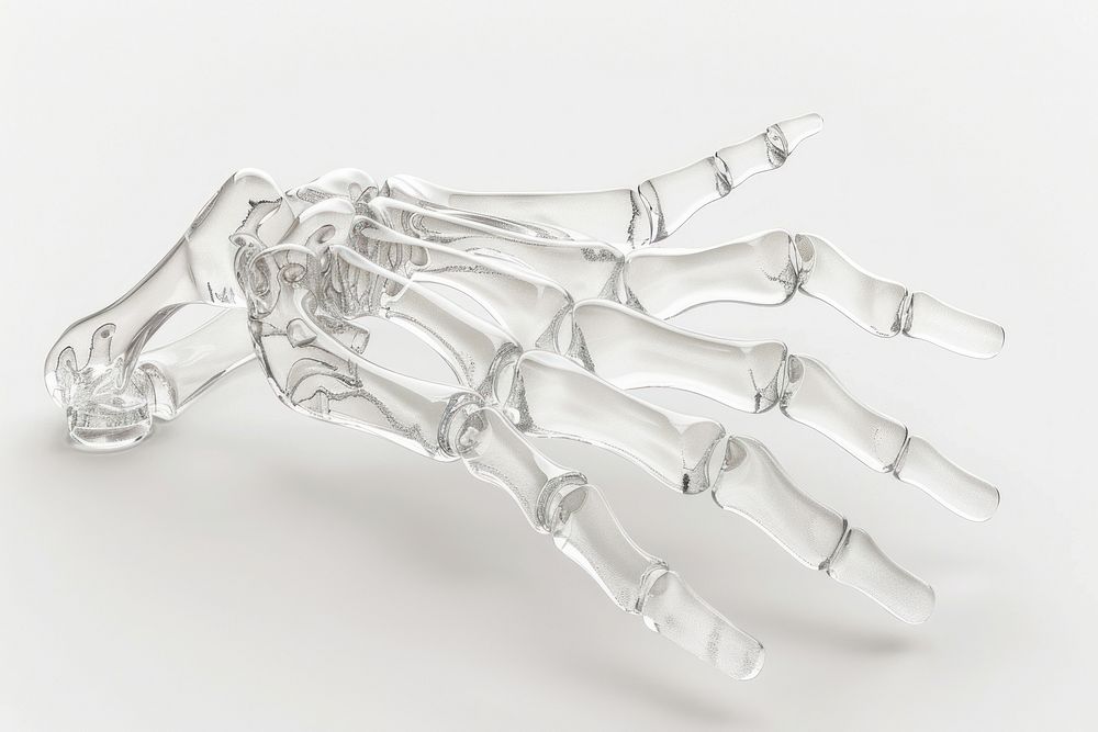 Human hand bone electronics hardware art.