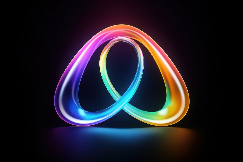 3D render neon abstract shape icon accessories astronomy accessory.