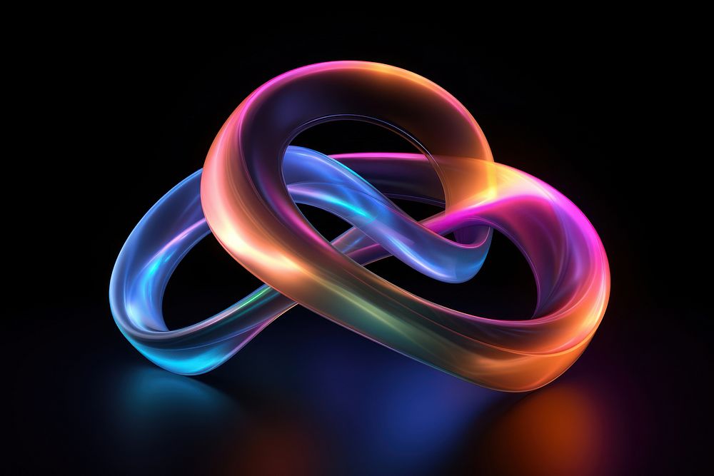3D render neon abstract shape icon accessories accessory graphics.