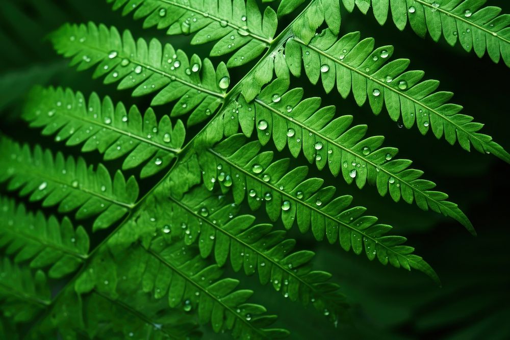 Fern leaf droplet plant green.