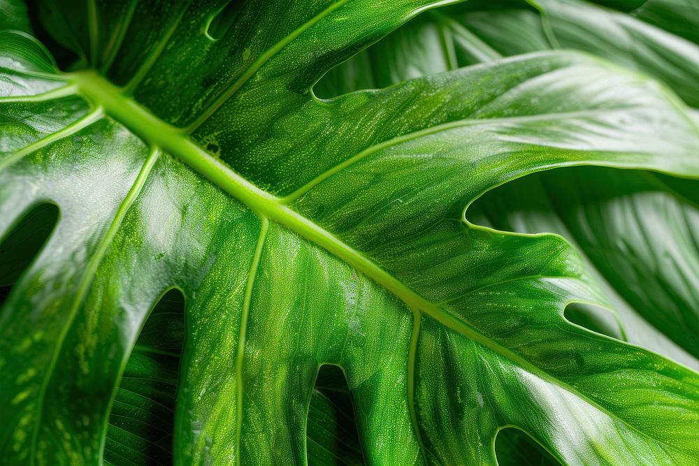 Monstera leaf texture plant green.