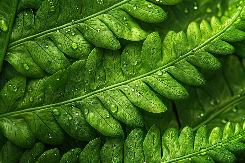 Fern leaf texture droplet plant green.
