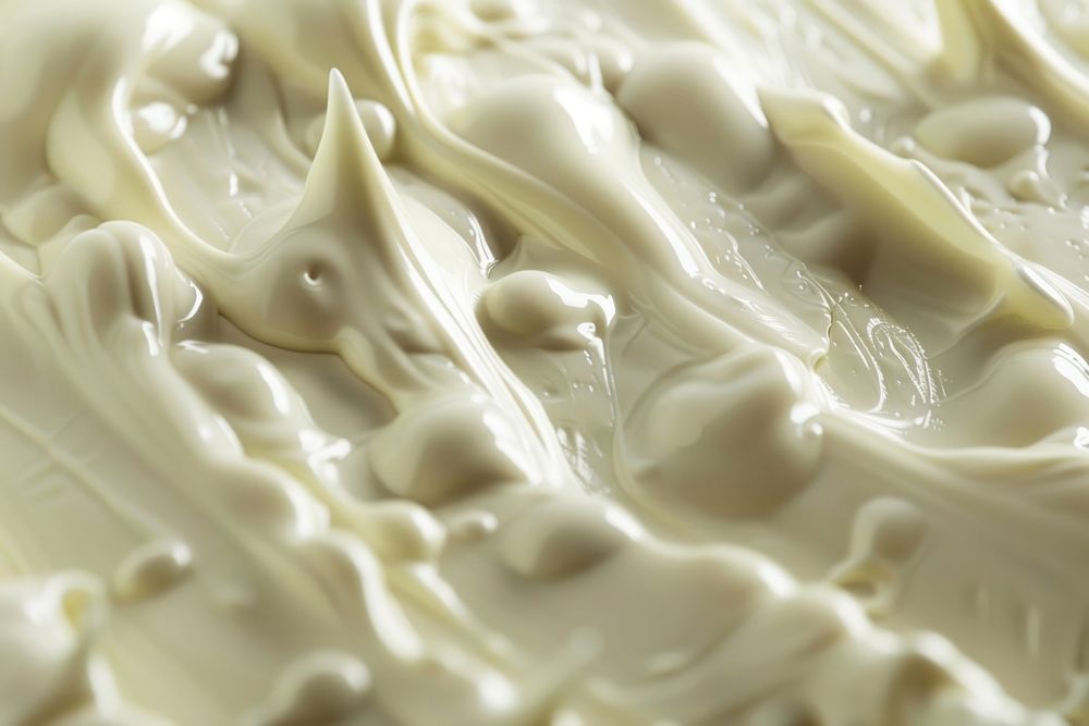 White chocolate texture mayonnaise beverage dessert.