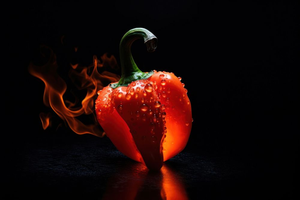 Pepper flame fire vegetable.