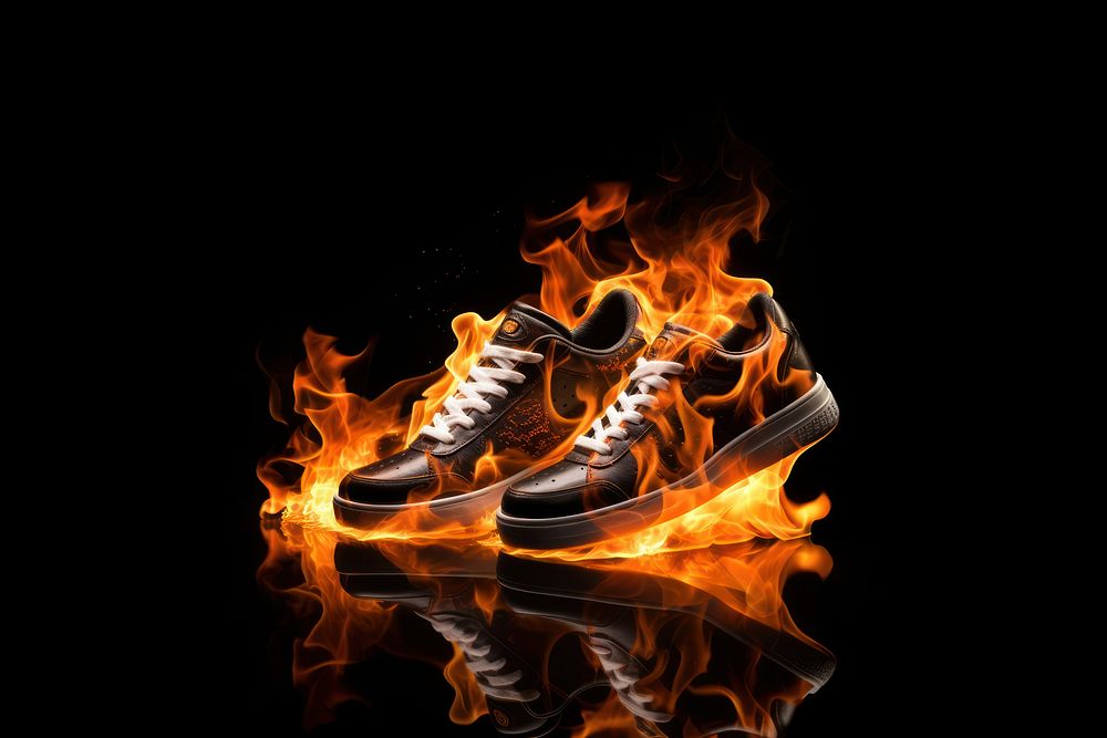 Shoes flame fire clothing.