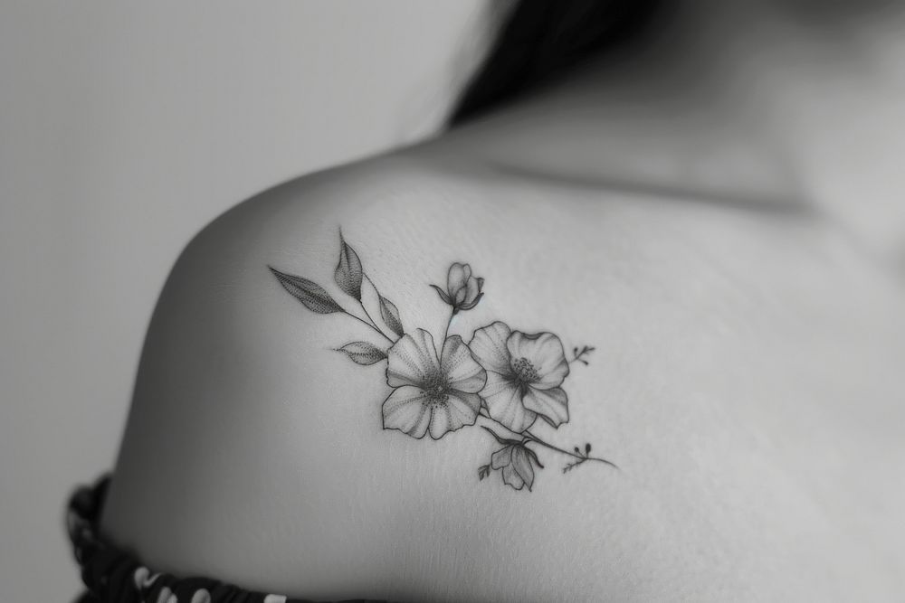Little flower magic art tattoo person human skin.