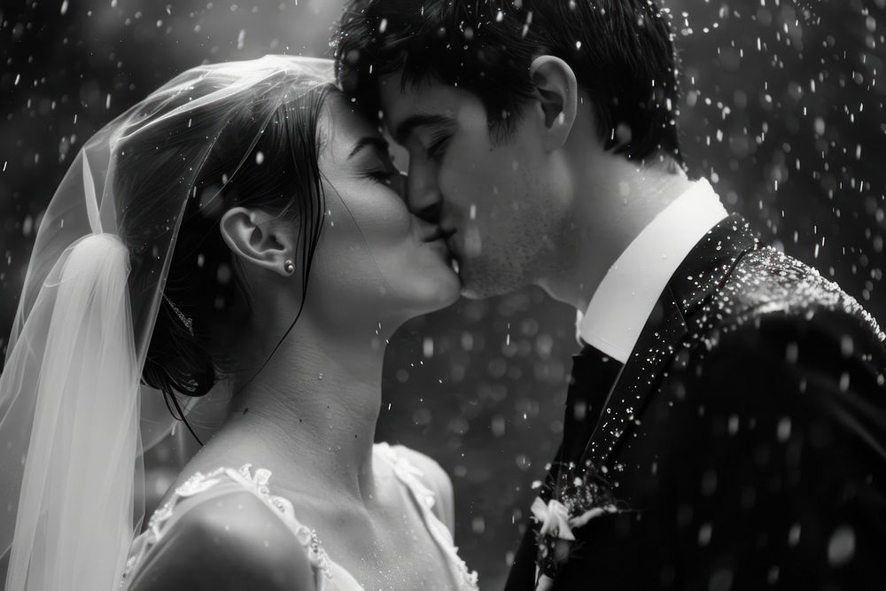 Wedding couple kiss photography bridegroom romantic.