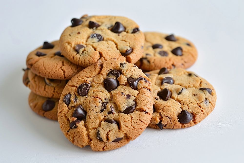 Chocolate chip cookies confectionery biscuit sweets.