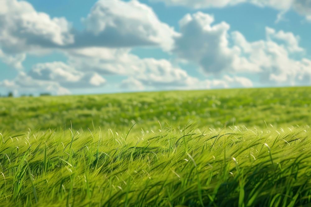 Green field with sky vegetation grassland landscape.