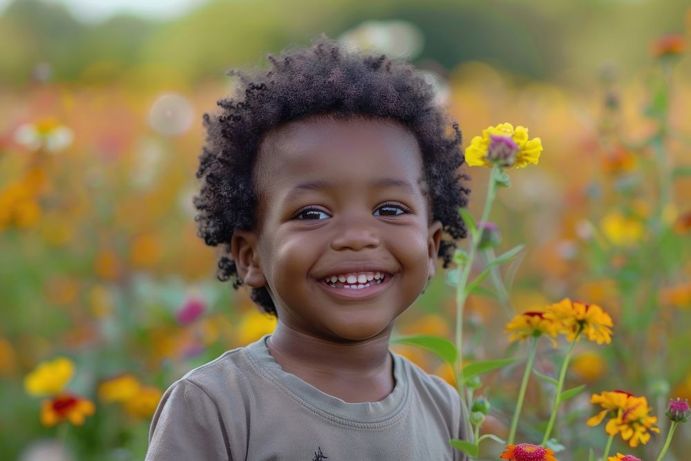 Little boy flower field photography | Premium Photo - rawpixel