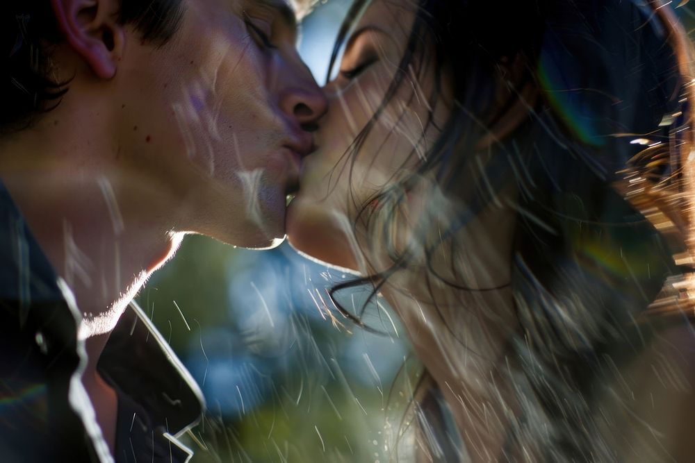 Couple kiss photography romantic portrait.