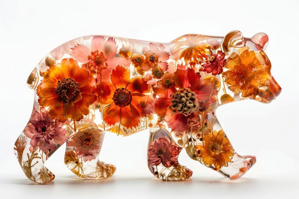 Flower resin bear shaped art accessories accessory.
